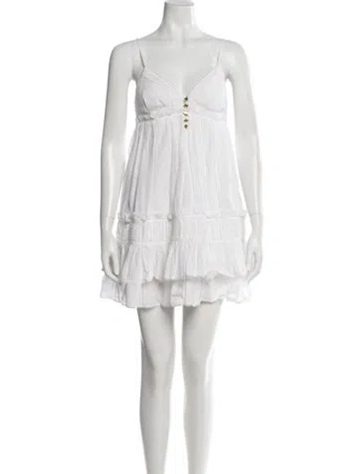Pre-owned Aje Square Neckline Mini Dress In White