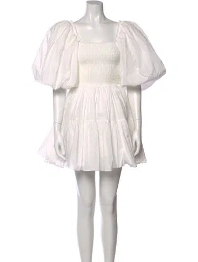 Pre-owned Aje Square Neckline Mini Dress In White