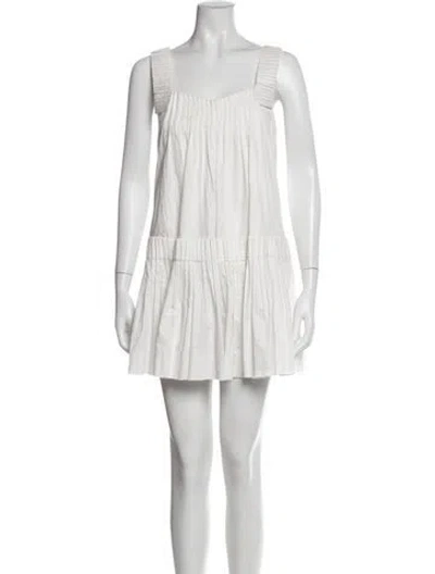 Pre-owned Aje Square Neckline Mini Dress In White