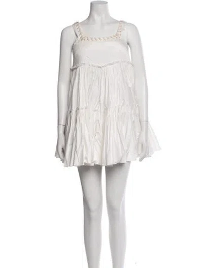 Pre-owned Aje Square Neckline Mini Dress In White