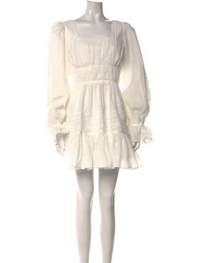 Pre-owned Aje Square Neckline Mini Dress In White