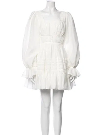 Pre-owned Aje Square Neckline Mini Dress In White