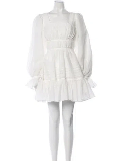 Pre-owned Aje Square Neckline Mini Dress In White