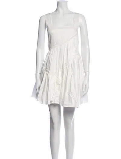 Pre-owned Aje Square Neckline Mini Dress In White