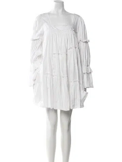 Pre-owned Aje Square Neckline Mini Dress In White