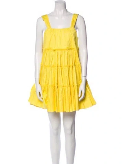 Pre-owned Aje Square Neckline Mini Dress In Yellow