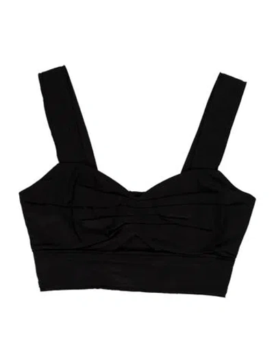 Pre-owned Aje Square Neckline Sleeveless Crop Top In Black