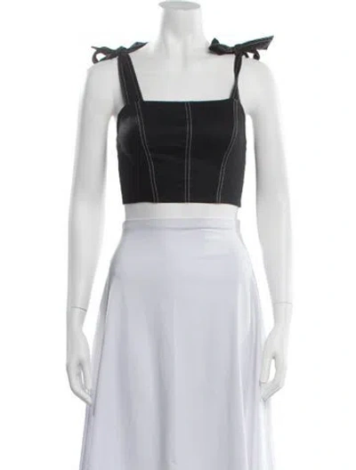 Pre-owned Aje Square Neckline Sleeveless Crop Top In White