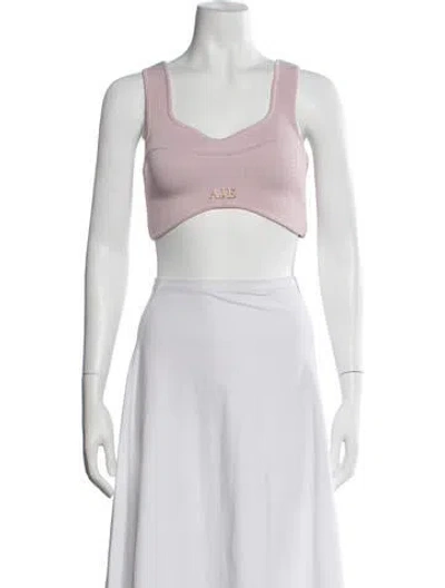 Pre-owned Aje Square Neckline Sleeveless Sports Bra In Neutrals