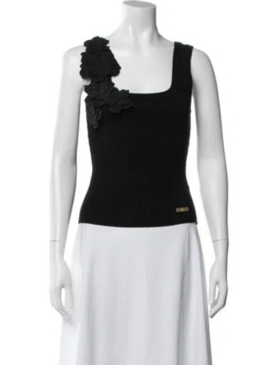 Pre-owned Aje Square Neckline Sleeveless Top In Black