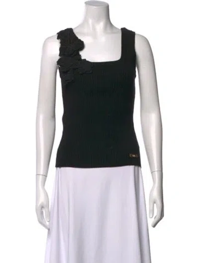 Pre-owned Aje Square Neckline Sleeveless Top In Black