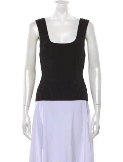 Pre-owned Aje Square Neckline Sleeveless Top In Black