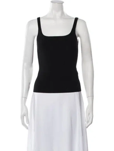 Pre-owned Aje Square Neckline Sleeveless Top In Black