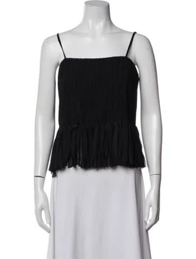 Pre-owned Aje Square Neckline Sleeveless Top In Black