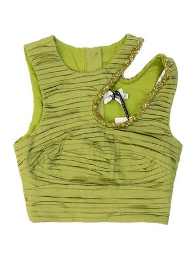 Pre-owned Aje Square Neckline Sleeveless Top In Green