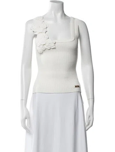 Pre-owned Aje Square Neckline Sleeveless Top In White