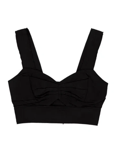 Pre-owned Aje Strapless Crop Top In Black