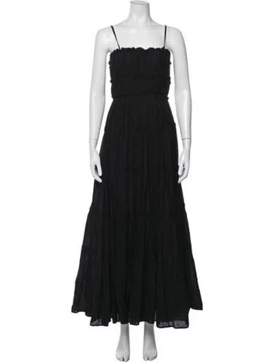 Pre-owned Aje Strapless Long Dress In Black