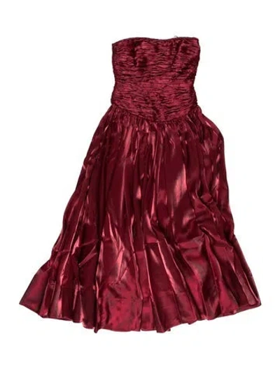Pre-owned Aje Strapless Long Dress In Red