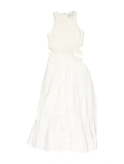 Pre-owned Aje Strapless Long Dress In White