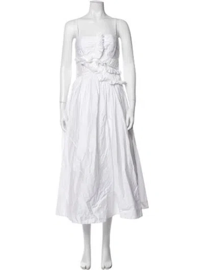 Pre-owned Aje Strapless Midi Length Dress In White