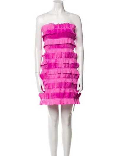 Pre-owned Aje Strapless Mini Dress In Pink
