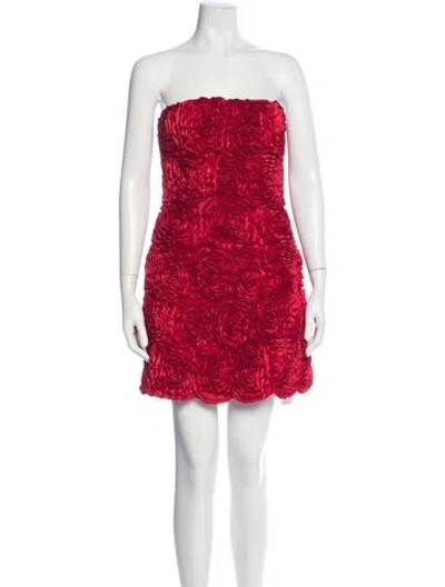 Pre-owned Aje Strapless Mini Dress In Red