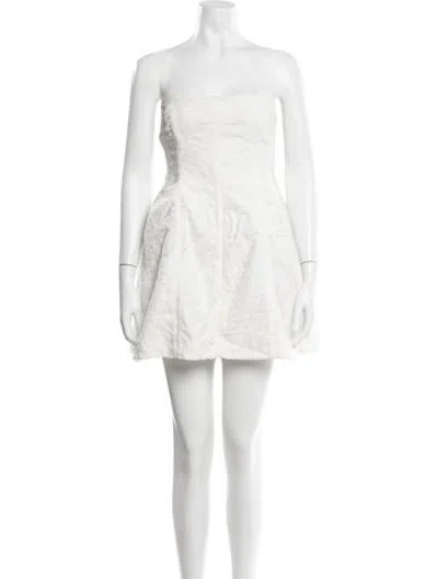 Pre-owned Aje Strapless Mini Dress In White