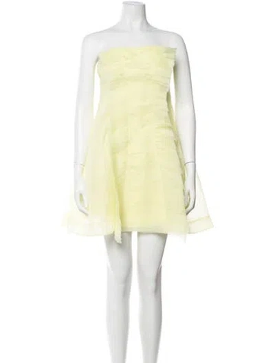 Pre-owned Aje Strapless Mini Dress In Yellow