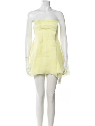 Pre-owned Aje Strapless Mini Dress In Yellow