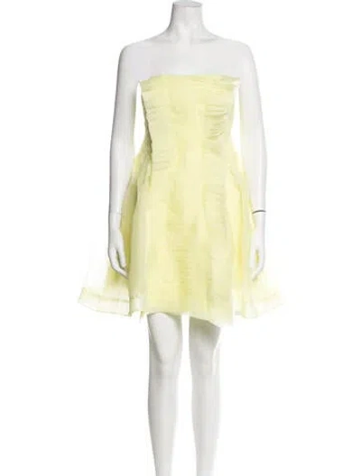 Pre-owned Aje Strapless Mini Dress In Yellow