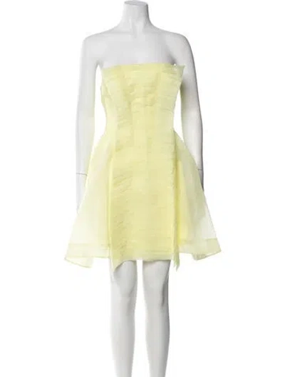 Pre-owned Aje Strapless Mini Dress In Yellow