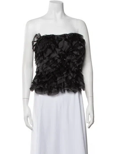 Pre-owned Aje Strapless Top In Black
