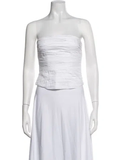 Pre-owned Aje Strapless Top In White