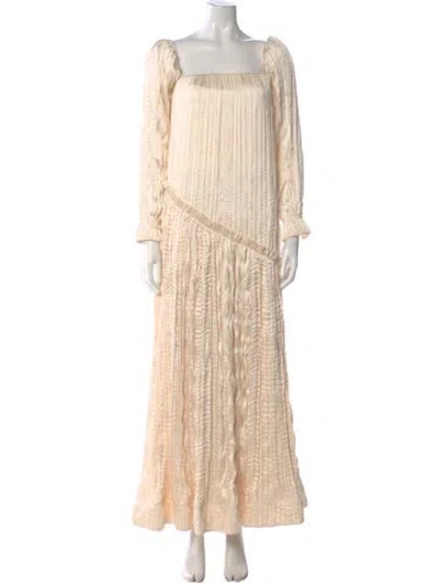 Pre-owned Aje Striped Long Dress In Neutral