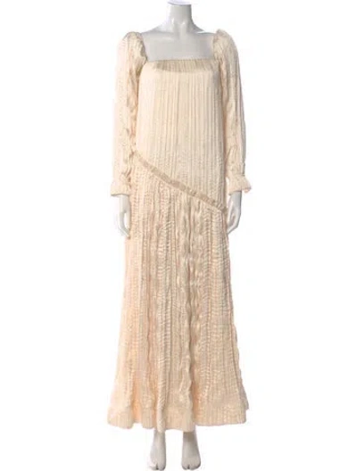 Pre-owned Aje Striped Long Dress In Neutrals