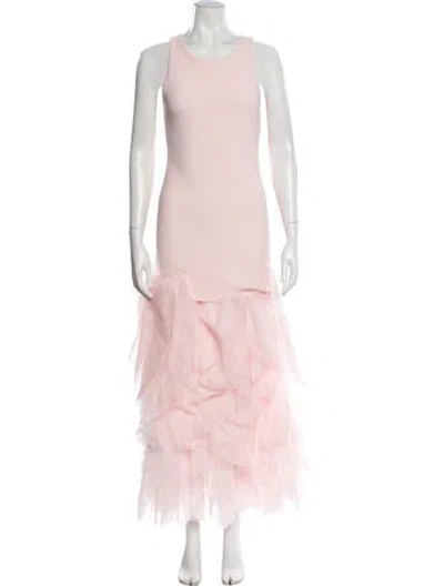 Pre-owned Aje Striped Long Dress In Pink