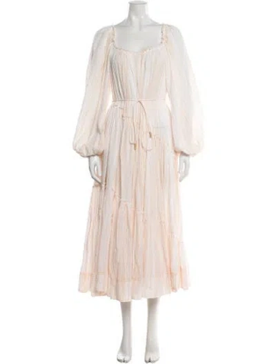 Pre-owned Aje Striped Long Dress In Yellow