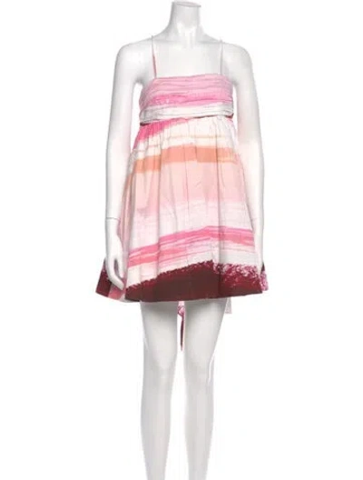 Pre-owned Aje Striped Mini Dress In Pink