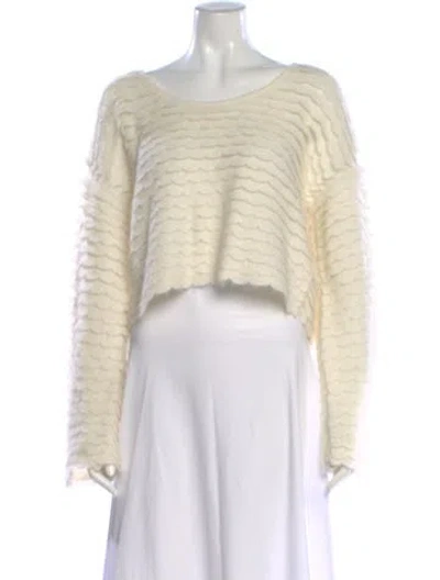 Pre-owned Aje Striped Scoop Neck Sweater In Neutral