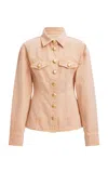 Aje Sunrise Long-sleeve Denim Shirt In Pink