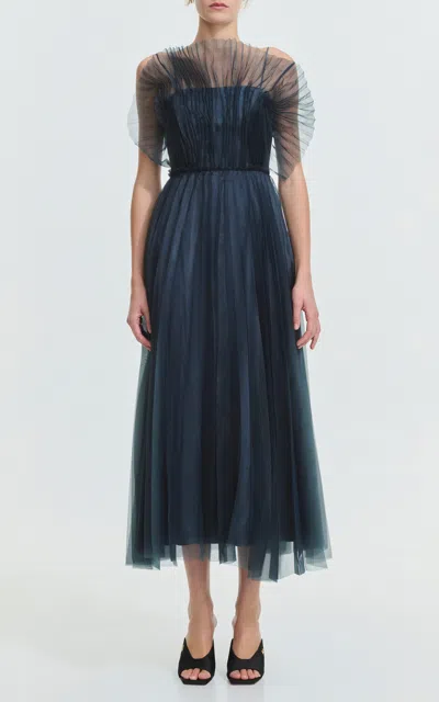 Aje Talia Midi Dress In Blue