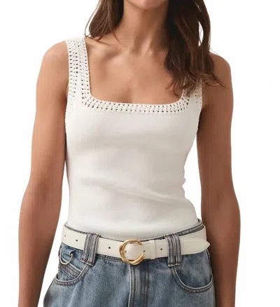 Aje Tazia Crocheted Tank In Ivory In White