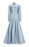 Aje Tia Button-front Denim Maxi Dress In Blue
