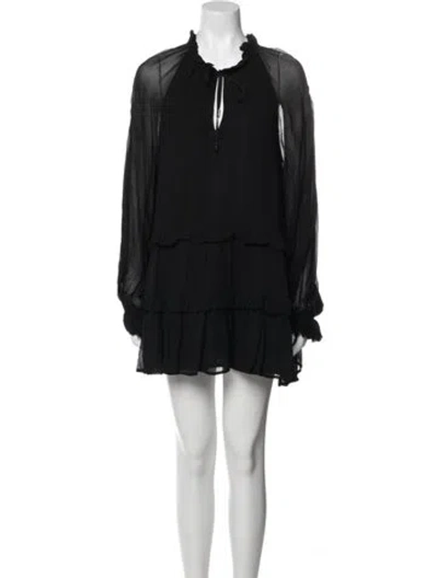 Pre-owned Aje Tie Neck Mini Dress In Multi