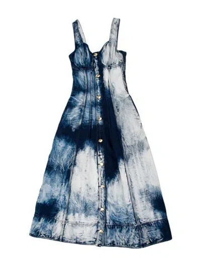 Pre-owned Aje Tie-dye Print Midi Length Dress In Blue