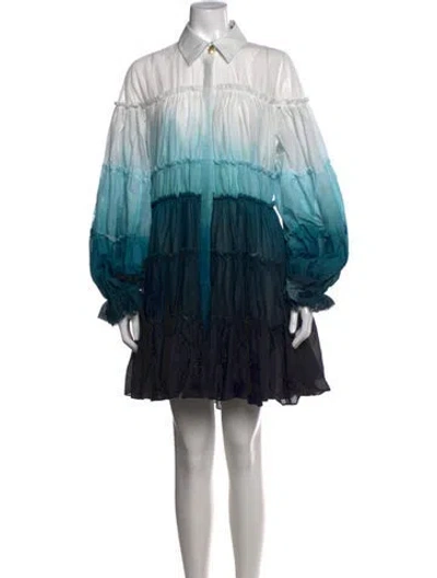 Pre-owned Aje Tie-dye Print Mini Dress W/ Tags In Blue