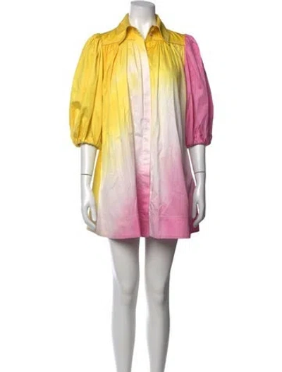 Pre-owned Aje Tie-dye Print Mini Dress In Yellow