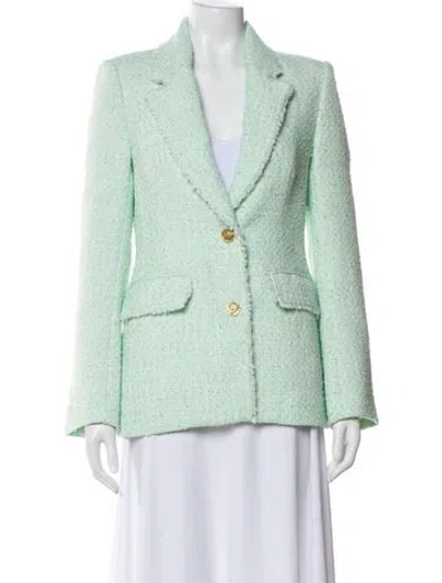 Pre-owned Aje Tweed Pattern Blazer W/ Tags In Green