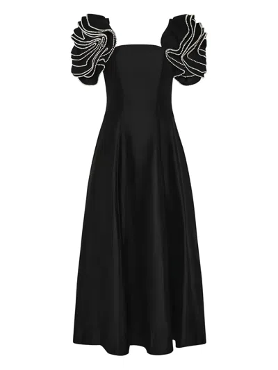Aje Twyla Ruffled Midi Dress In Black